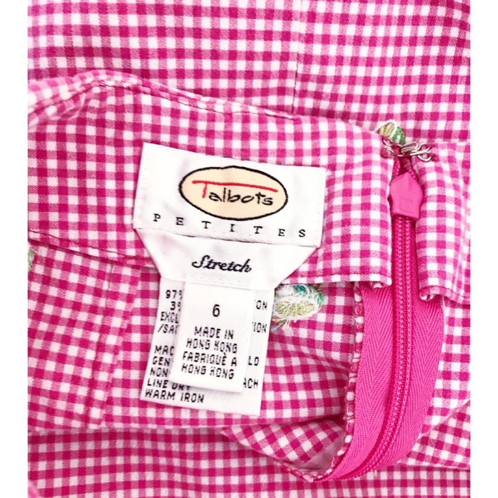 TALBOTS Sz 6P Gingham w/ Embroidered Limes Skirt - Picture 6 of 6